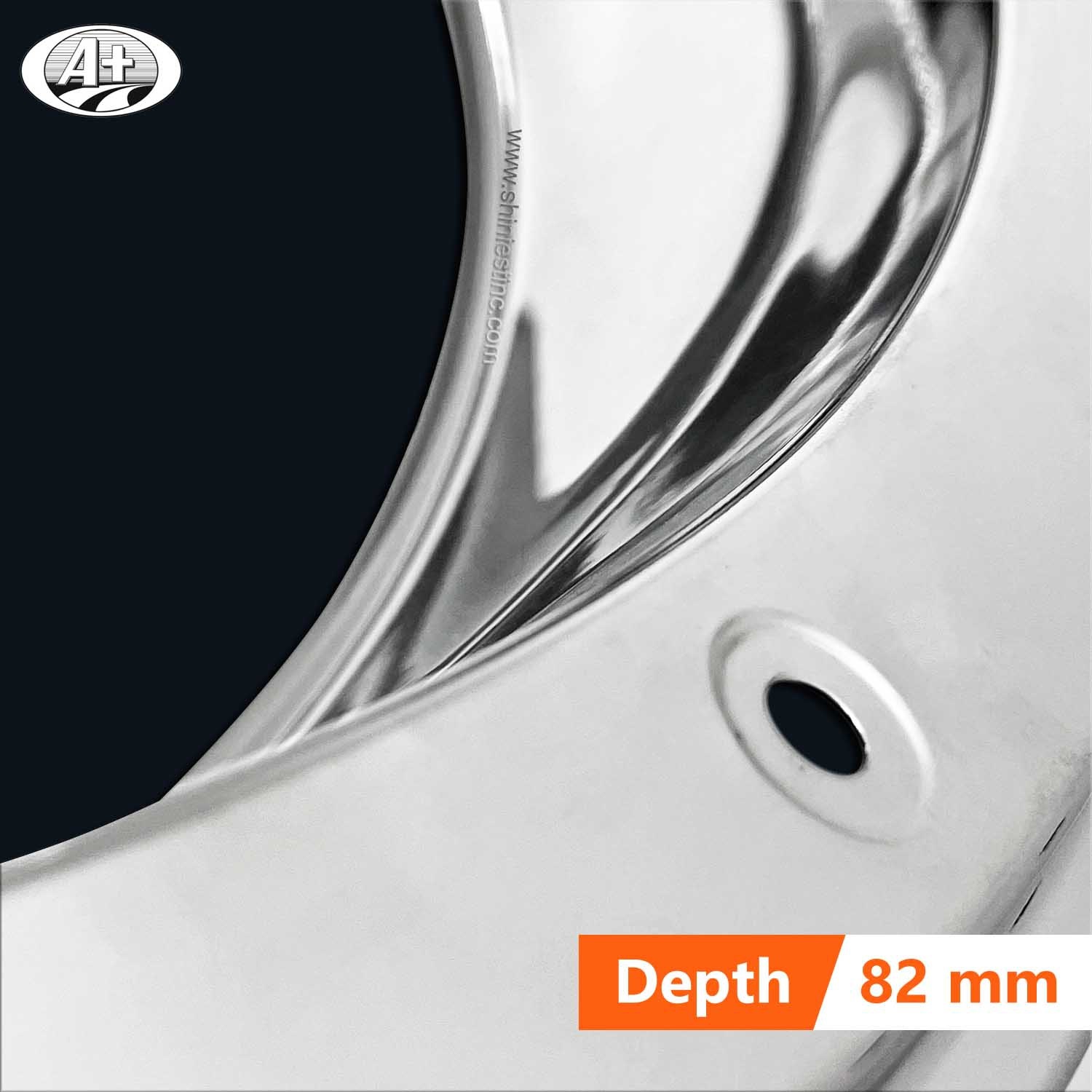 (30225R-82) 22.5＂Stainless Steel Trim Ring for Rear & Super Single Front Wheel (82mm)