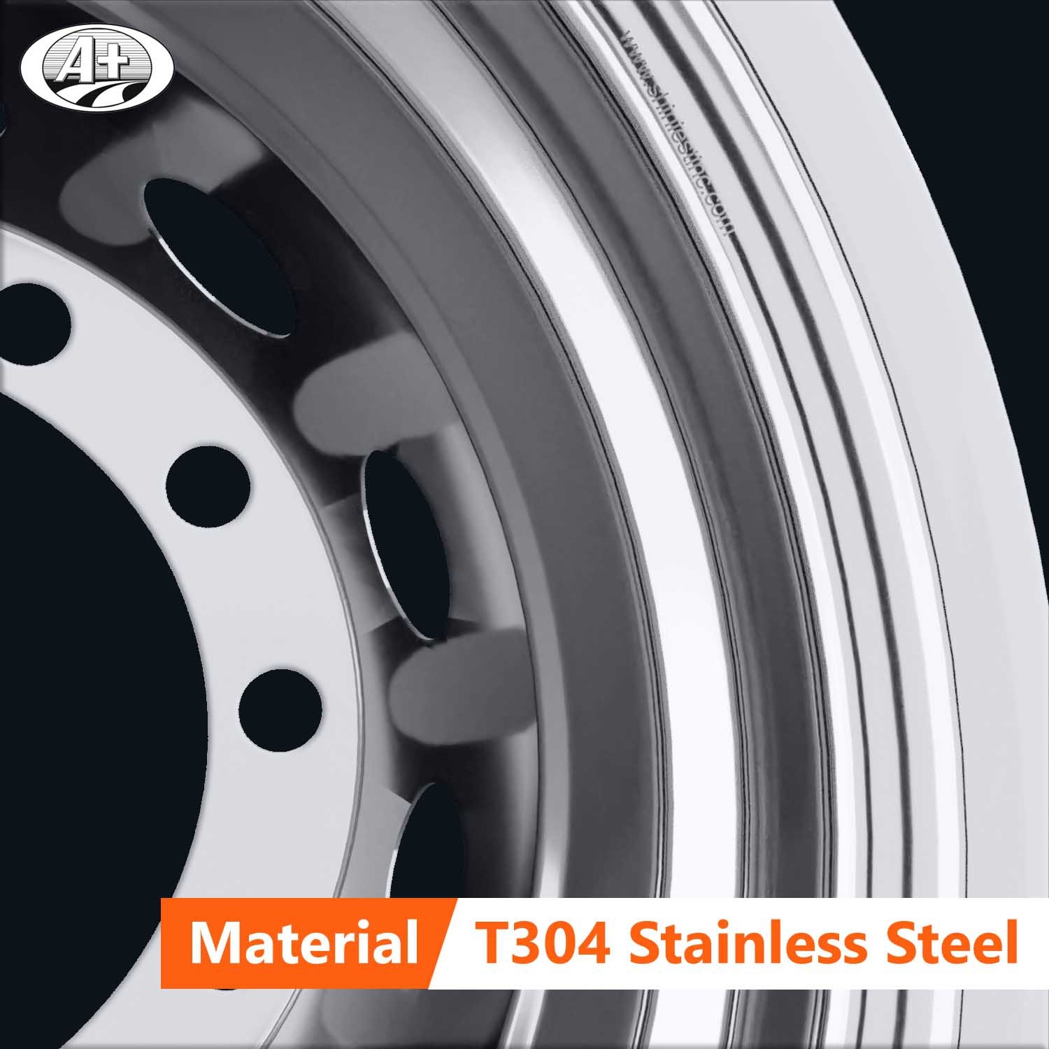 (70225RN-285) 22.5＂x 8.25＂T304 Stainless Steel Deep Wheel Liner for Rear Dual Wheel