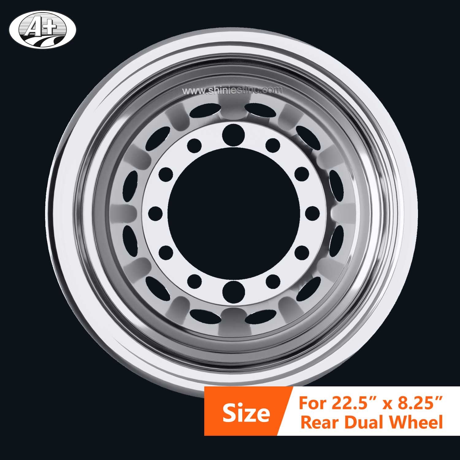 (70225RN-285) 22.5＂x 8.25＂T304 Stainless Steel Deep Wheel Liner for Rear Dual Wheel