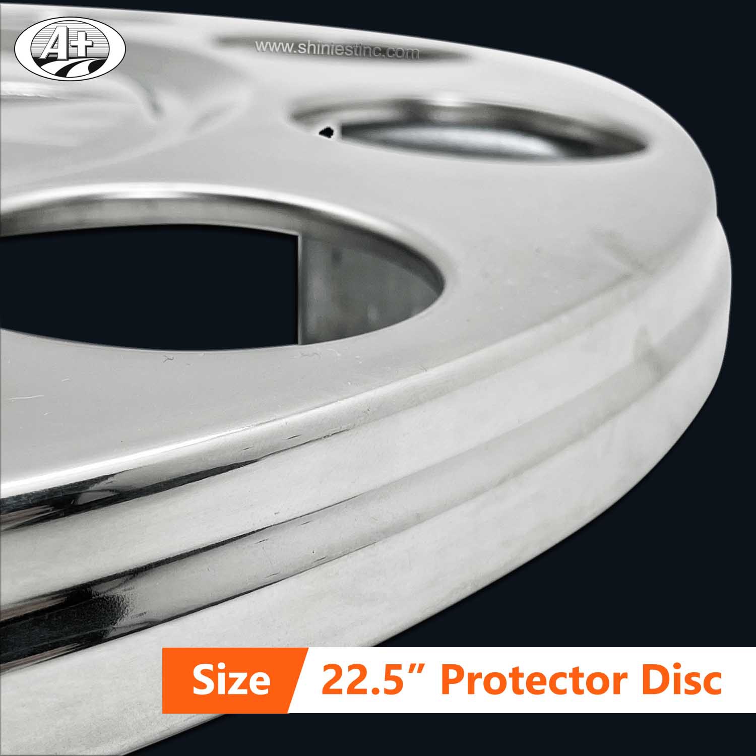 (15225F-P-A) 22.5＂S/S Protector Cover with Plain Flat Center & Pressed Crossbar (2 Brackets)