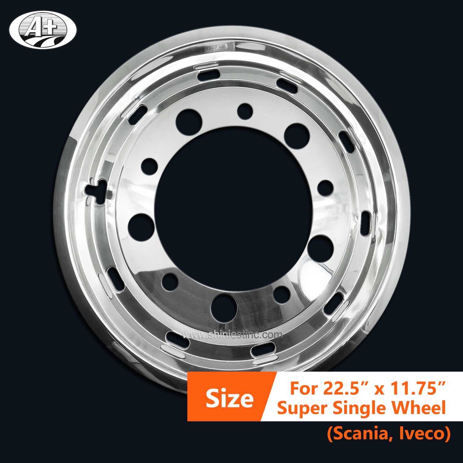 (71225S-135A) 22.5＂x 11.75＂S/S Wheel Liner for Super Single Wheel for Iveco, Scania