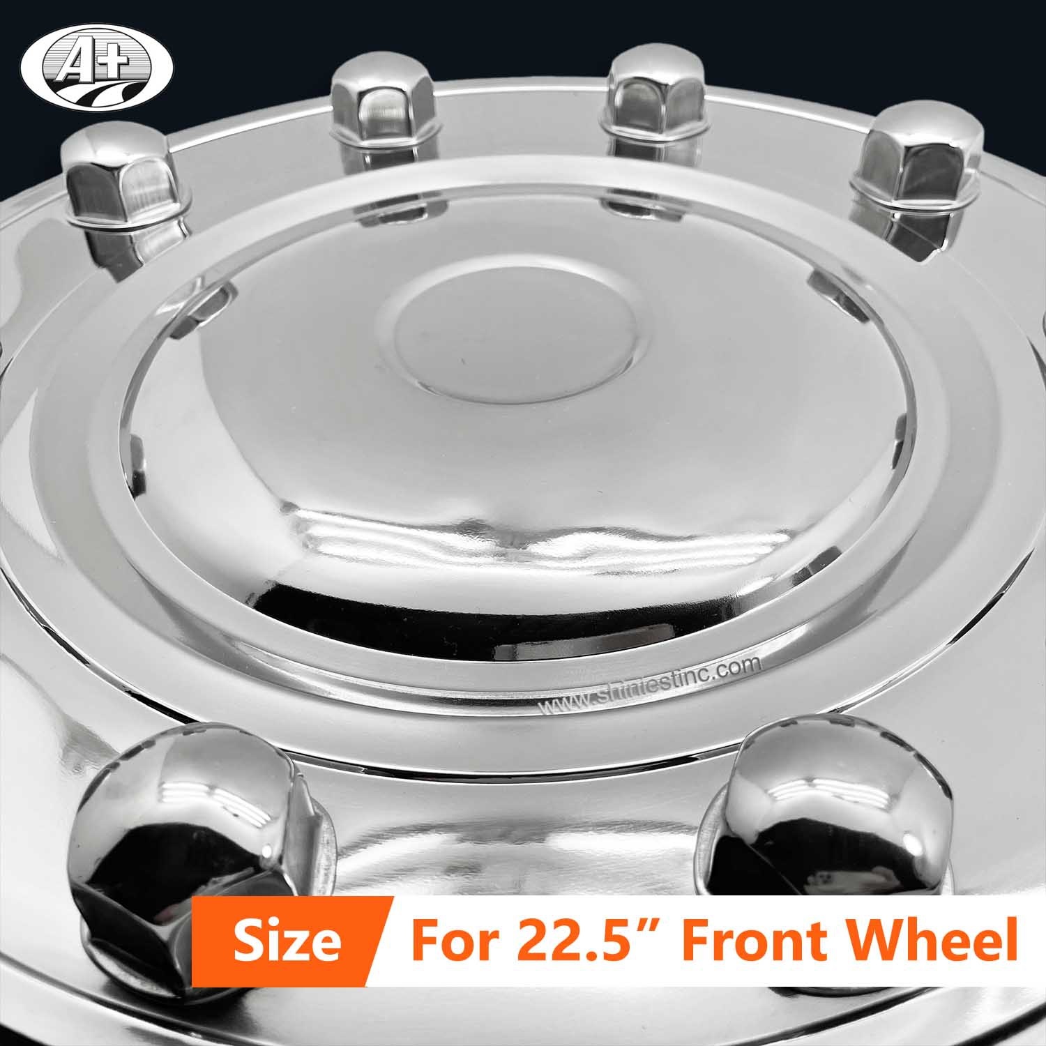 (20225F-A) 22.5＂Stainless Steel (Deluxe Style) Front Wheel Cover for Trucks/Buses