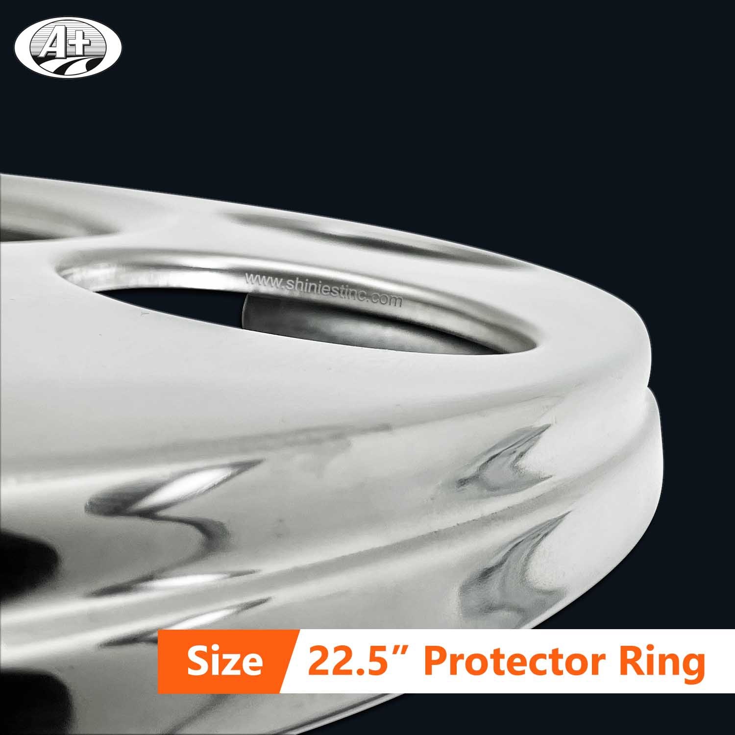 (16225F-A) 22.5＂T304 S/S Protector Cover with Open Center for Steel Wheel (2 Brackets)