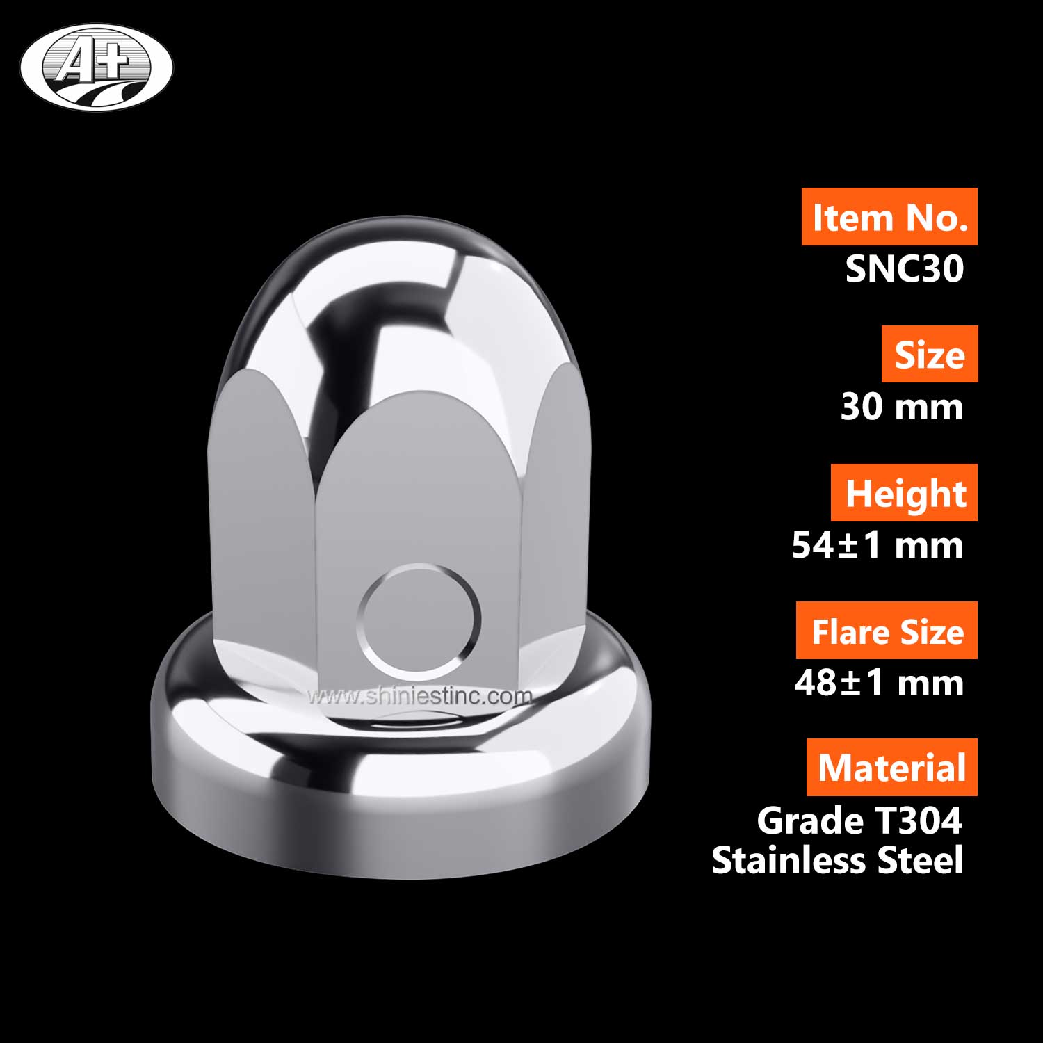 (SNC30) S/S Wheel Lug Nut Cover (Wheel Nut Size 30mm)