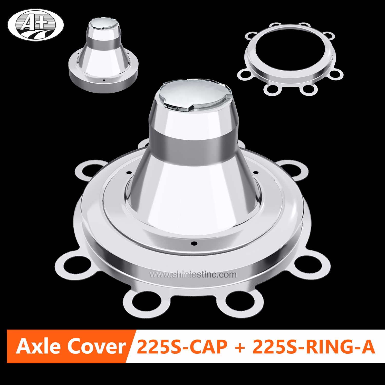 (225S-CAP) 22.5＂T304 S/S Axle Cover for Scania Rear Axle, for Aluminum/Steel Wheel