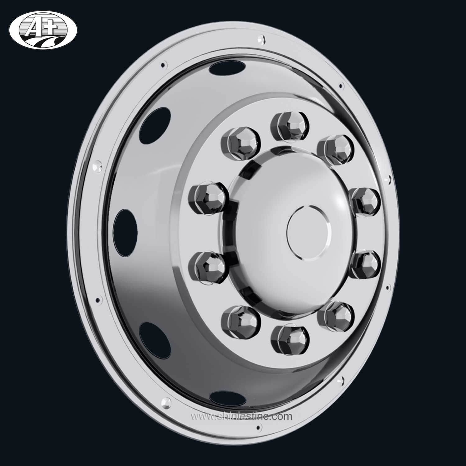 (50225F-A-US) 22.5＂Stainless Steel (Deluxe Style) Front Wheel Cover for Trucks/Buses