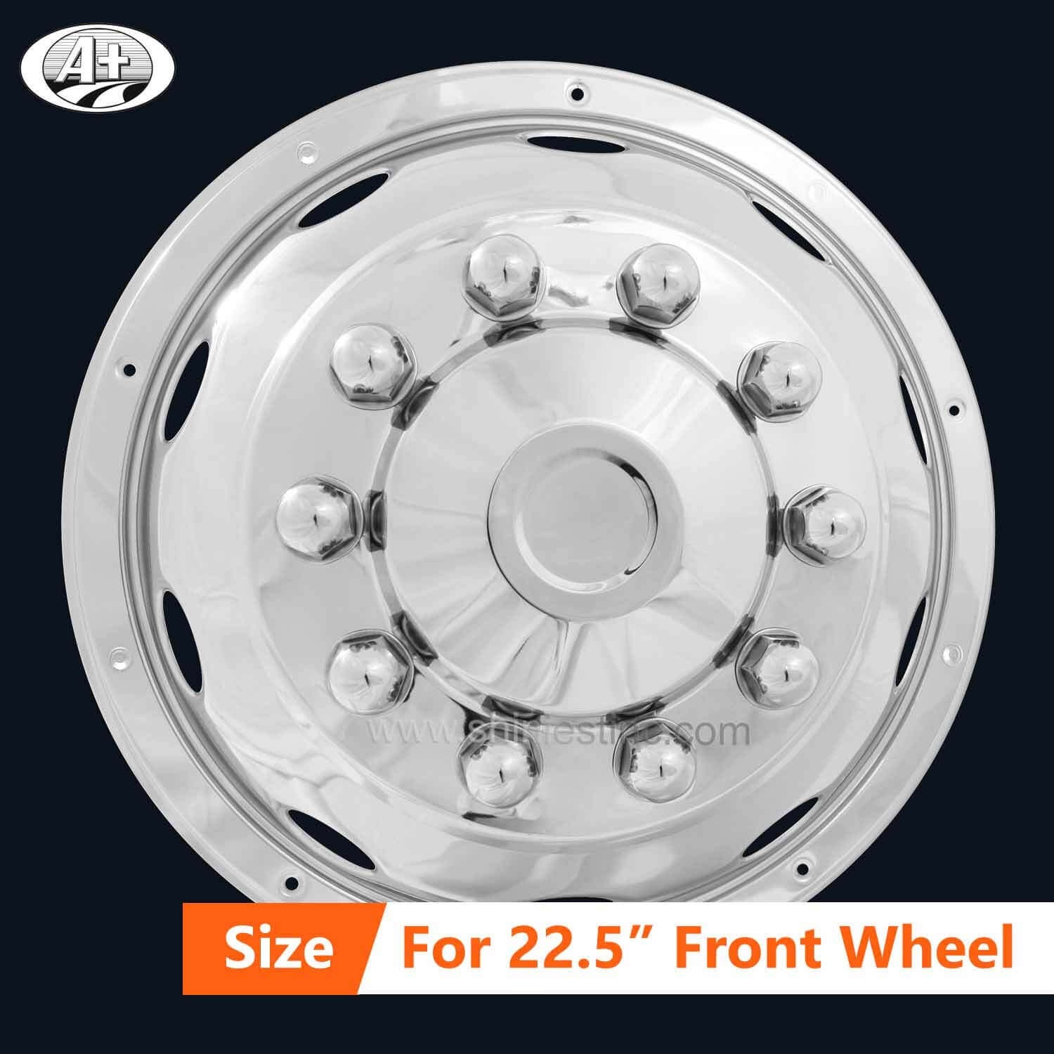 (50225F-A-US) 22.5＂Stainless Steel (Deluxe Style) Front Wheel Cover for Trucks/Buses