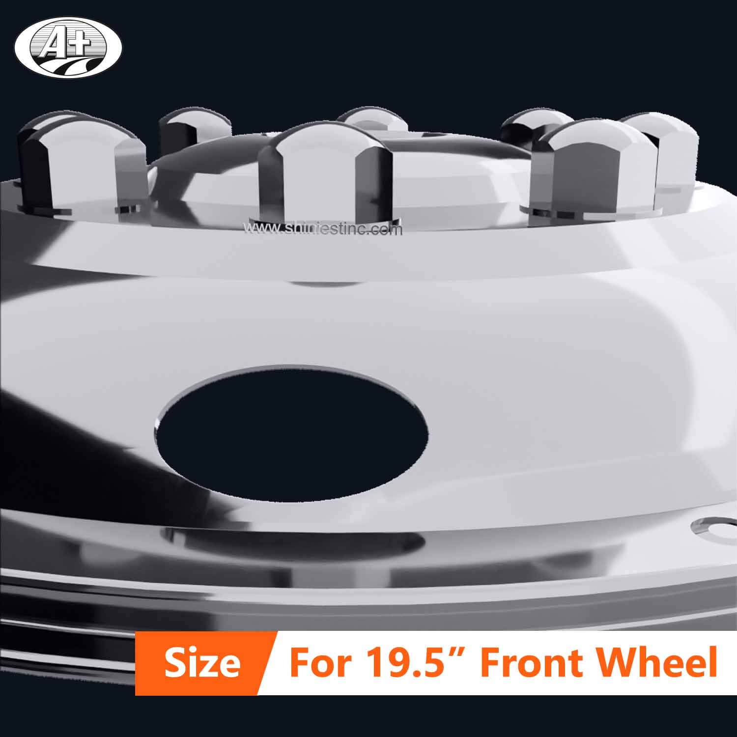 (20195F-A-US) 19.5＂T304 Stainless Steel (Deluxe Style) Front Wheel Trim