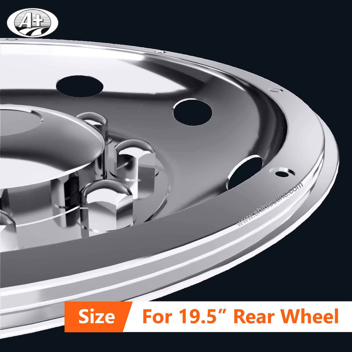 (20195R-A-US) 19.5＂T304 Stainless Steel (Deluxe Style) Rear Wheel Trim