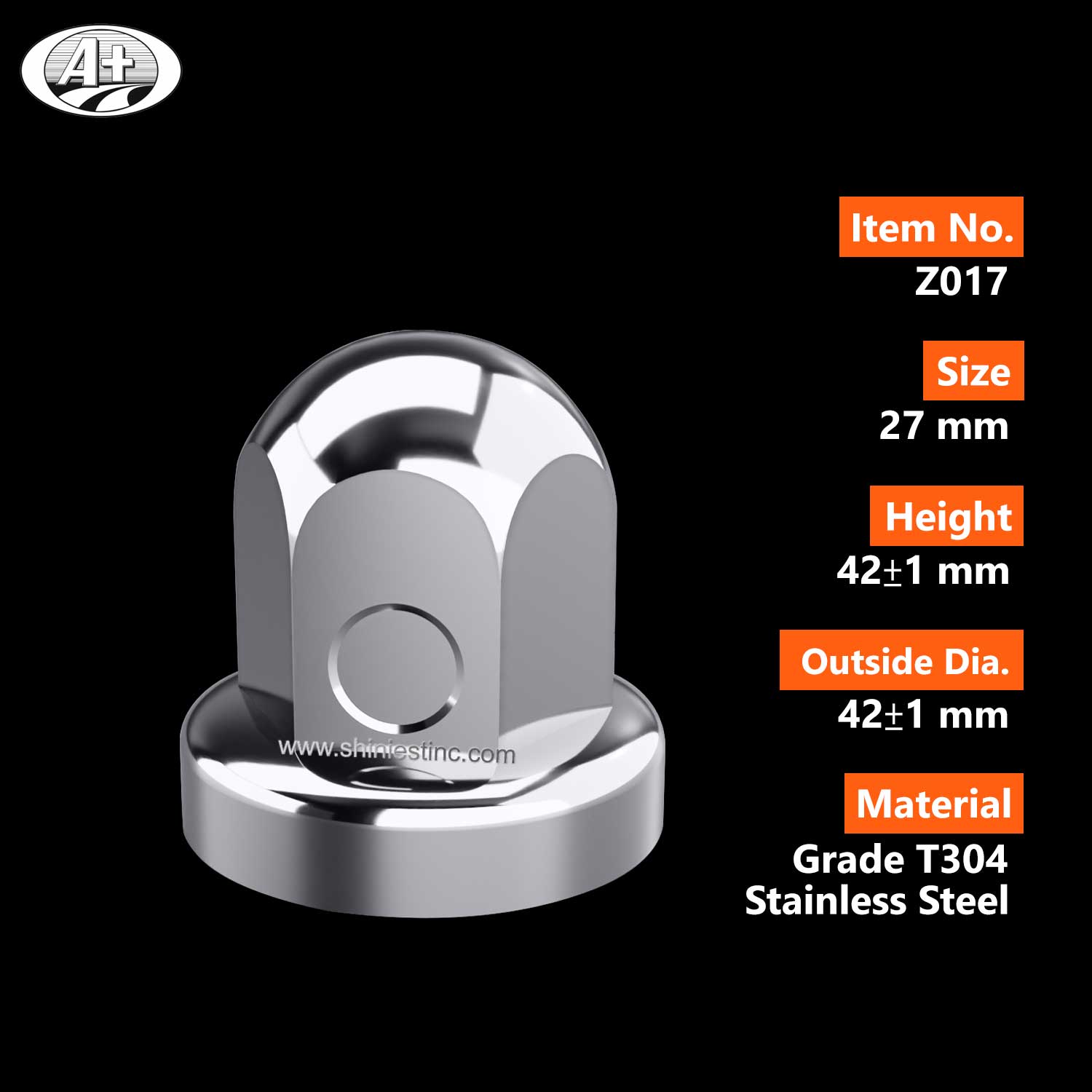 (Z017) S/S Wheel Lug Nut Cover (Wheel Nut Size 27mm)