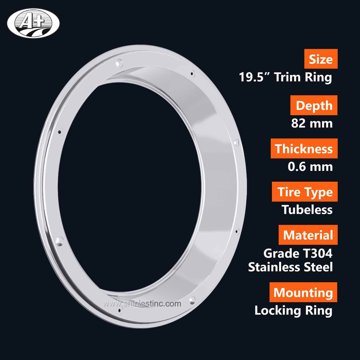 (30195R-82) 19.5＂T304 Stainless Steel Trim Ring for Rear Wheel