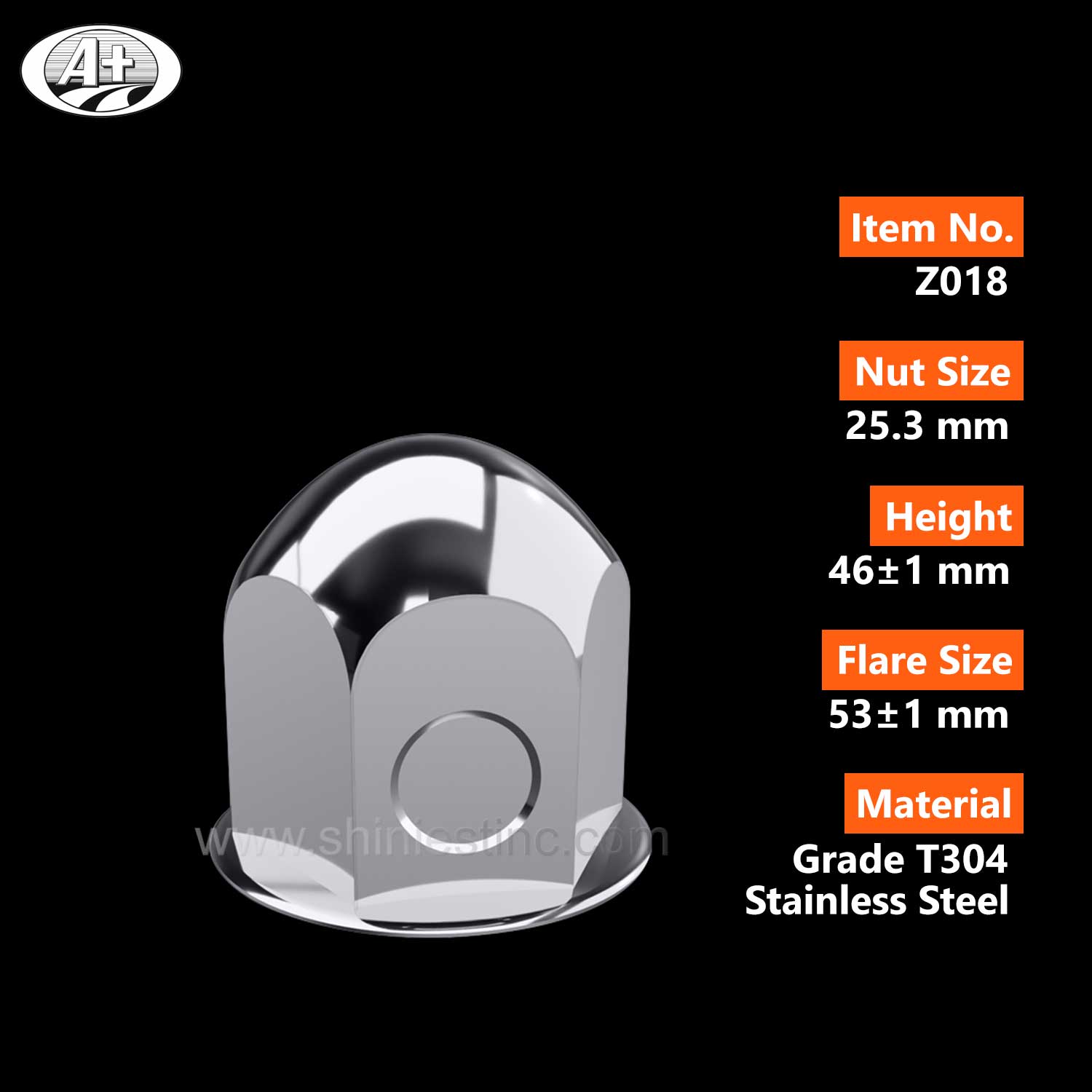 (Z018) S/S Wheel Lug Nut Cover (Wheel Nut Size 25.3mm)