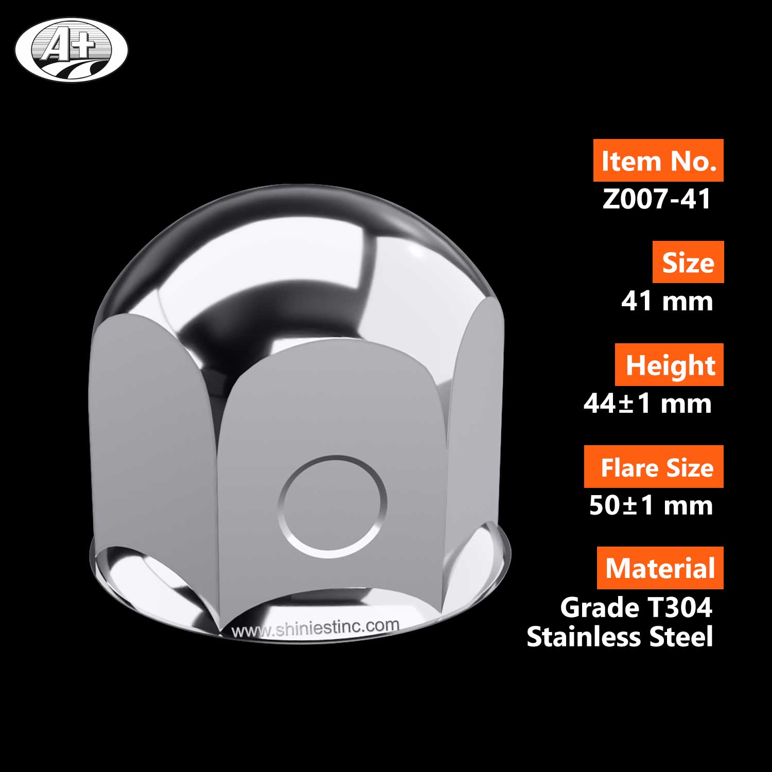 (Z007-41) S/S Wheel Lug Nut Cover (Wheel Nut Size 41mm)