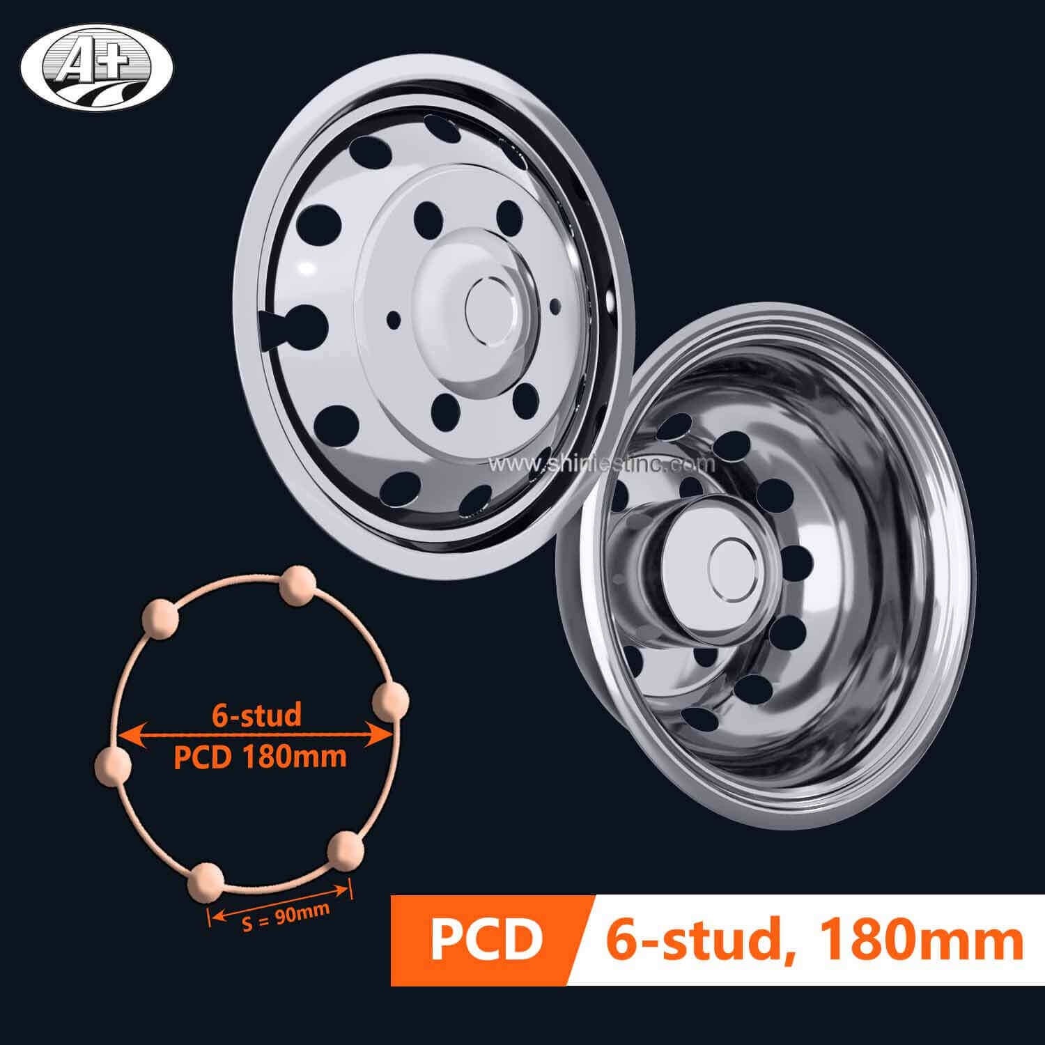 (51016) 16＂T304 Stainless Steel Wheel Cover Set for Ford Transit 350HD, 2014~up