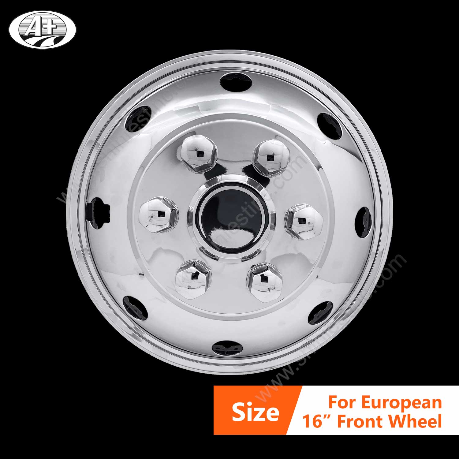 (20016F1) 16＂T304 S/S Front Wheel Cover with Clip-on/Snap-on/Push-on System