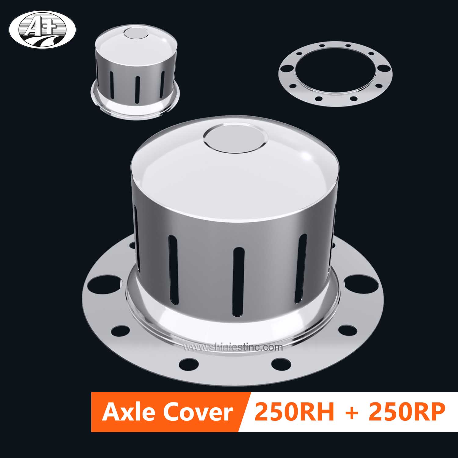 S/S Hub Cover & Fixing Ring for 22.5＂x 9.0＂Rear Wheel Axle