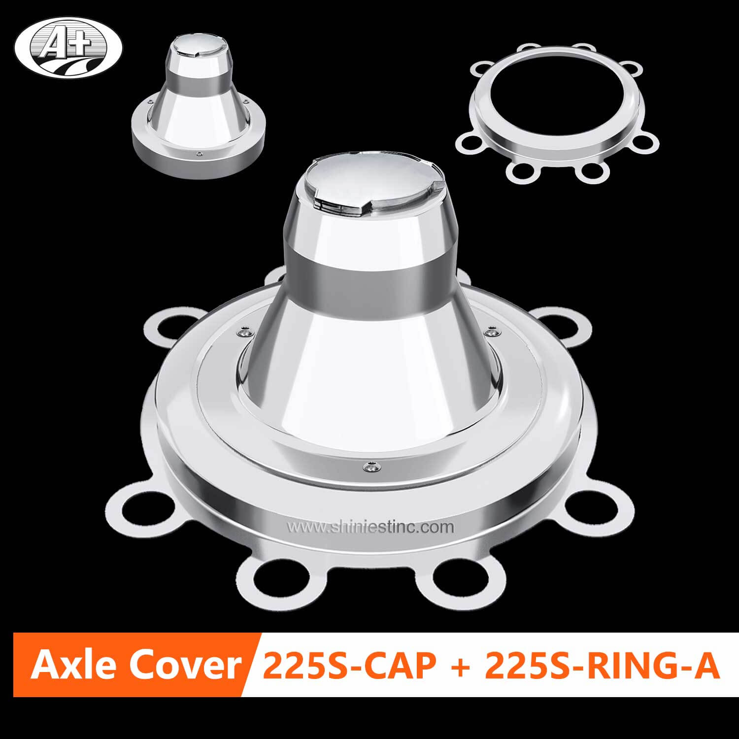 (225S-CAP) 22.5＂T304 S/S Axle Cover for Scania Rear Axle, for Aluminum/Steel Wheel