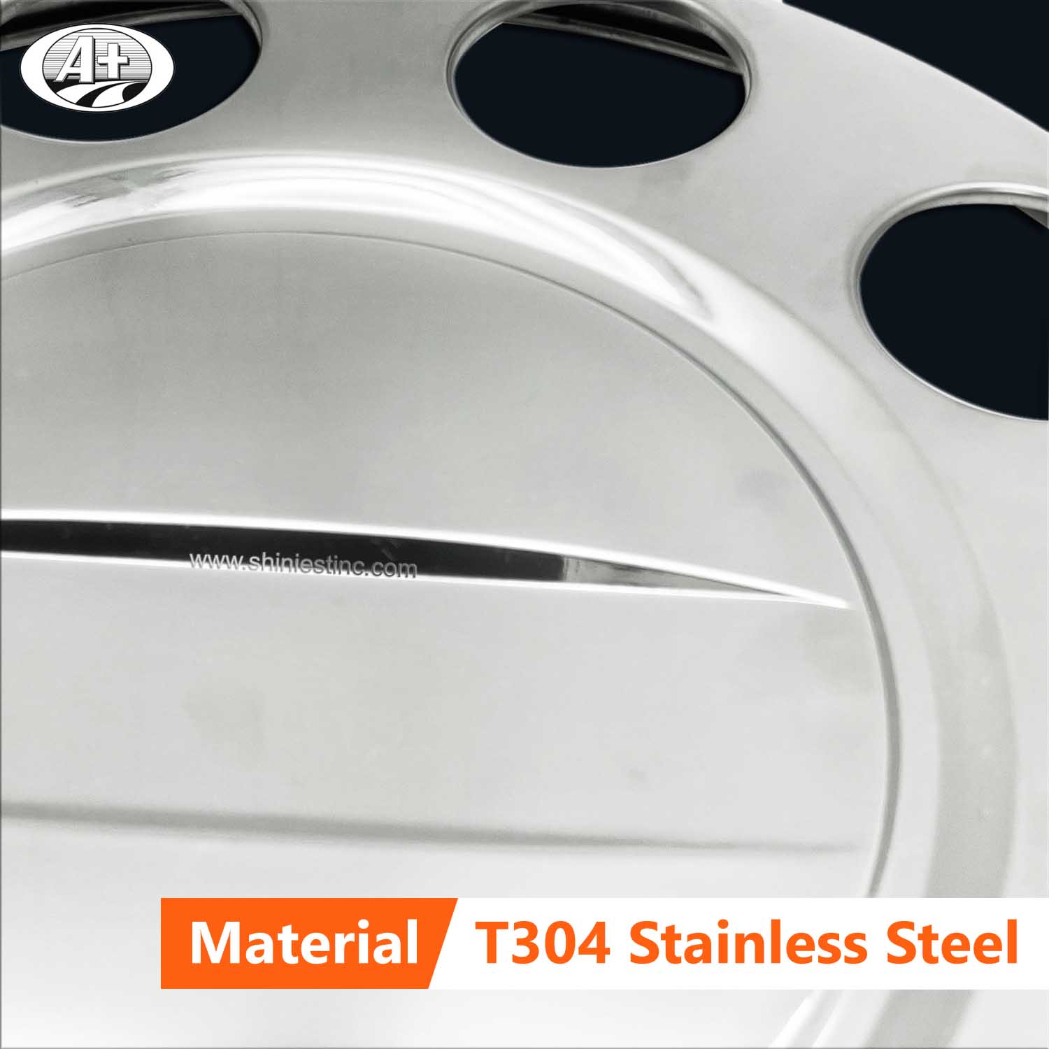 (15225F-A) 22.5＂T304 S/S Protector Cover for Steel Wheel (2 Brackets)