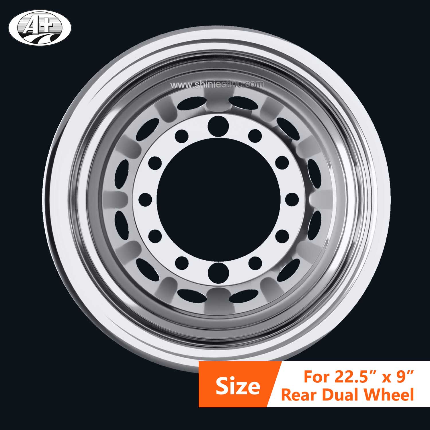 (70225RN-300) 22.5＂x 9＂Stainless Steel Deep Wheel Liner for European Rear Dual Wheel